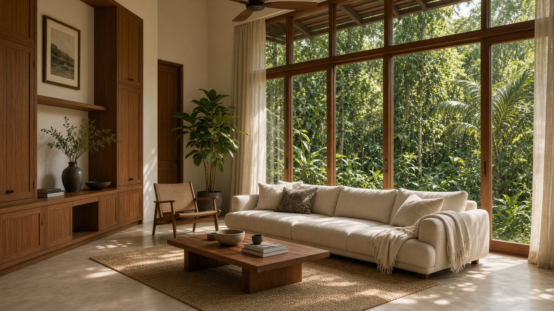 Contemporary tropical living room in Miri